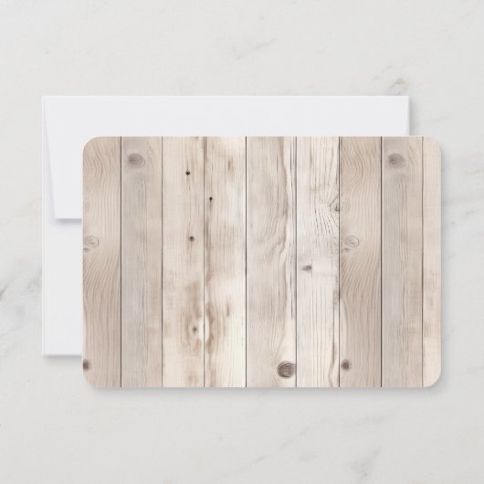 Crème rose Roses Crème Blanc Bois Mariage RSVP (Dos)