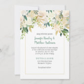 Crème Roses Blanches Faire-part de mariage Cascade (Devant)