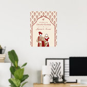 Crème Rouge Anand Karaj Sikh Mariage Affiche de bi (Bureau à domicile)