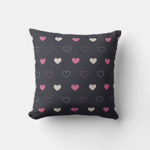 Crème & Roze Hart Naadloos Patroon Cute Minimal Kussen