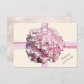 Crème Roze Hydrangea Flat Bedankt Notities (Voorkant / Achterkant)