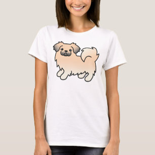 Crème sabel Tibetaanse Spaniel Lieve Cartoon Hond T-shirt