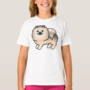 Crème Sable Pomeranian Lieve Cartoon Hond T-shirt