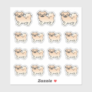 Crème Sable Tibetaanse Spaniel Schattige Cartoon H Sticker