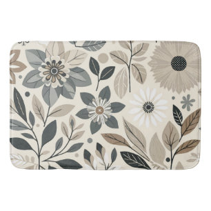 Crème & Salie Groen Krachtig Modern Bloempatroon Badmat
