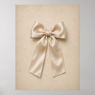 Crème Satijnen Boog Kunst aan de Muur | Neutrale C Poster