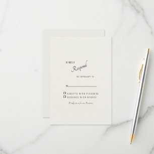 Crème Simple Mariage moderne RSVP