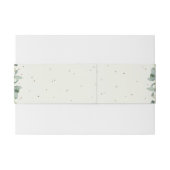 Crème Snowberry + Eucalyptus bruiloft landschap Uitnodigingen Wikkel (Achterkant Voorbeeld)