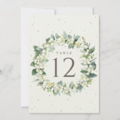 Crème Snowberry+Eucalyptus Mariage Numéro de table (Dos)