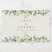 Crème Snowberry + Eucalyptus Winter bruiloft gunst Voedselcontainer Etiket (Enkel label)