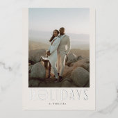 Crème sophistiquée et Silver Joyeux Vacances Photo (Recto)