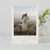 Crème sophistiquée et Silver Joyeux Vacances Photo (Debout devant)