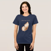 Crème Tan Boho Vlinder Tri-Blend Shirt (Voorkant volledig)