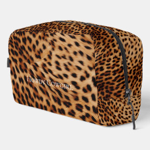Crème Tan Brown Leopard Print Toilettasje