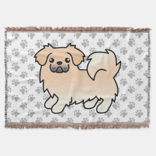 Crème Tibetaanse Spaniel Lieve Cartoon Hond Deken