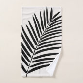 Crème Tropicale Feuille De Palme Blanc Et Noir (Serviette à main)