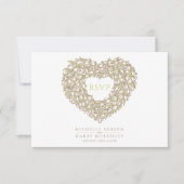 Crème tulip-maaltijd, optie bruiloft RSVP kaartje (Voorkant)