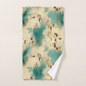 Crème Turquoise Gold Southwest Cowhide (Serviette à main)