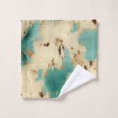 Crème Turquoise Gold Southwest Cowhide (Gant de toilette)