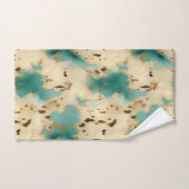 Crème Turquoise Gold Southwest Cowhide (Serviette à main)