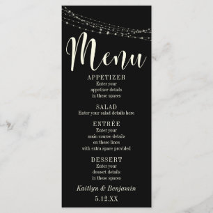 Crème typografie 30 op zwart, lichte snaren, menu