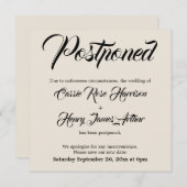 Crème Uitgebreide Uitgestelde Trouwaankondiging Kaart (Voorkant / Achterkant)