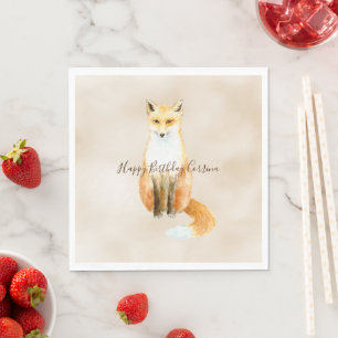 Crème Waterverf Oranje Fox Servet