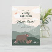 Crème We kunnen Barly Wachten Mama Beer Baby showe Kaart (Staand voorkant)