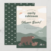 Crème We kunnen Barly Wachten Mama Beer Baby showe Kaart (Voorkant / Achterkant)