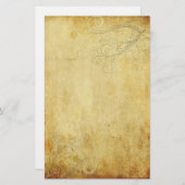 crème wervelingen bruiloft perkament briefpapier (Voorkant / Achterkant)