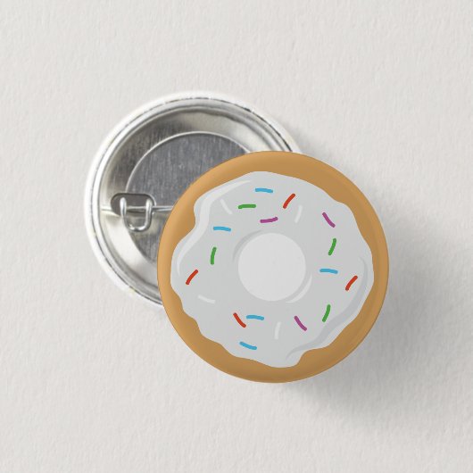 Creme White Donut Pin Ronde Button 3,2 Cm (Voorkant /achterkant)