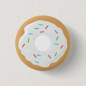 Creme White Donut Pin Ronde Button 3,2 Cm (Voorkant)