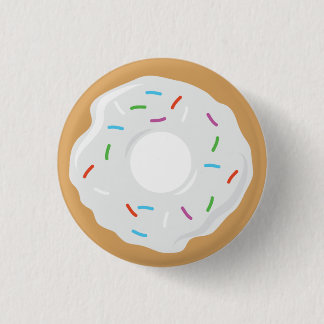 Creme White Donut Pin Ronde Button 3,2 Cm
