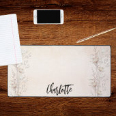 Crème wilde bloemen roos gouden blos roze naam bureaumat