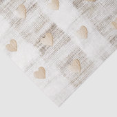 Crème Wit Beige Boho Harten Bruiloft  Tissuepapier (Detail)