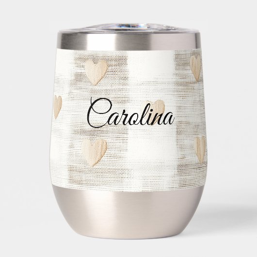 Crème Wit Beige Boho Hearts (Voorkant)