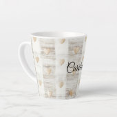 Crème Wit Beige Boho Hearts Latte Mok (Linkerhoek)