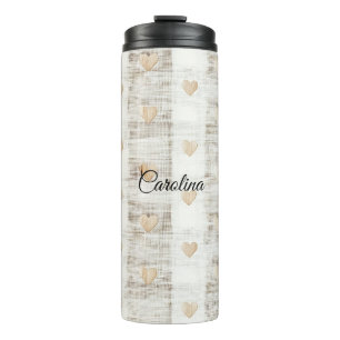 Crème Wit Beige Boho Hearts Thermosbeker