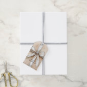 Crème Wit Zilver Glitzy Glam Bow Cadeaulabel (Met Touw)