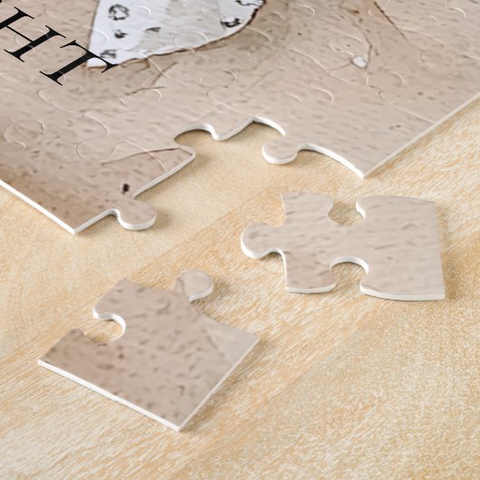 Crème Wit Zilver Glitzy Glam Bow Legpuzzel (Zijkant)