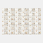 Crème Witte Beige Boho Harten Bruiloft Feest Inpakpapier Vel (Voorkant)