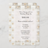 Crème Witte Beige Boho Harten Verjaardag Kaart (Voorkant / Achterkant)