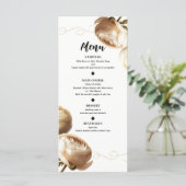 Crème & Witte Ranunculus Bloemensier Bruiloftsmenu Menu (Staand voorkant)