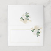 Crème Witte Rozen Glitter Groen Plaats Kaarten (Buitenkant ongevouwen)