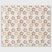 Crème Witte Sterren Kerstmis Cadeaupapier (Vlak)