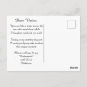 Crème Zijde & Hart Pareltjes Bruidsmeisje Briefkaart (Achterkant)