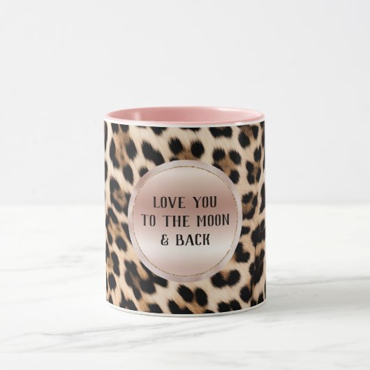 Crème Zwart Bruin Leopard Blush Roze Mok (Midden)