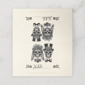 Crème Zwart & Goud  Skelet Bruiloft (Buitenkant ongevouwen)