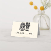 Crème Zwart & Goud  Skelet Bruiloft (Achterkant)