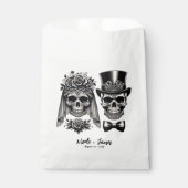 Crème Zwart & Goud  Skelet Bruiloft Bedankzakje (Voorkant)